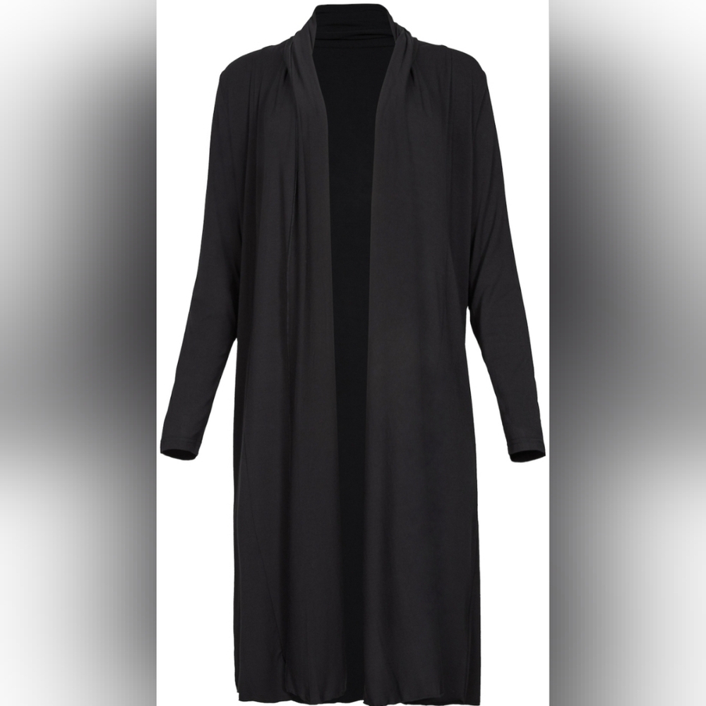 BODYPEACE Byron Bay Australia Black Open Cardigan 92% bamboo 8% spandex - Picture 3 of 8